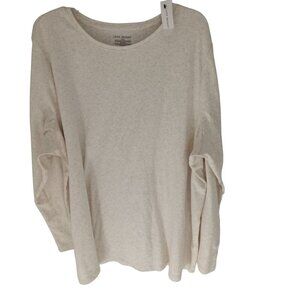 Lane Bryant NWT Plus Size Cream Long Sleeve Round Neck Knit Top SZ 22